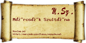Márcsák Szultána névjegykártya